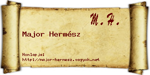 Major Hermész névjegykártya